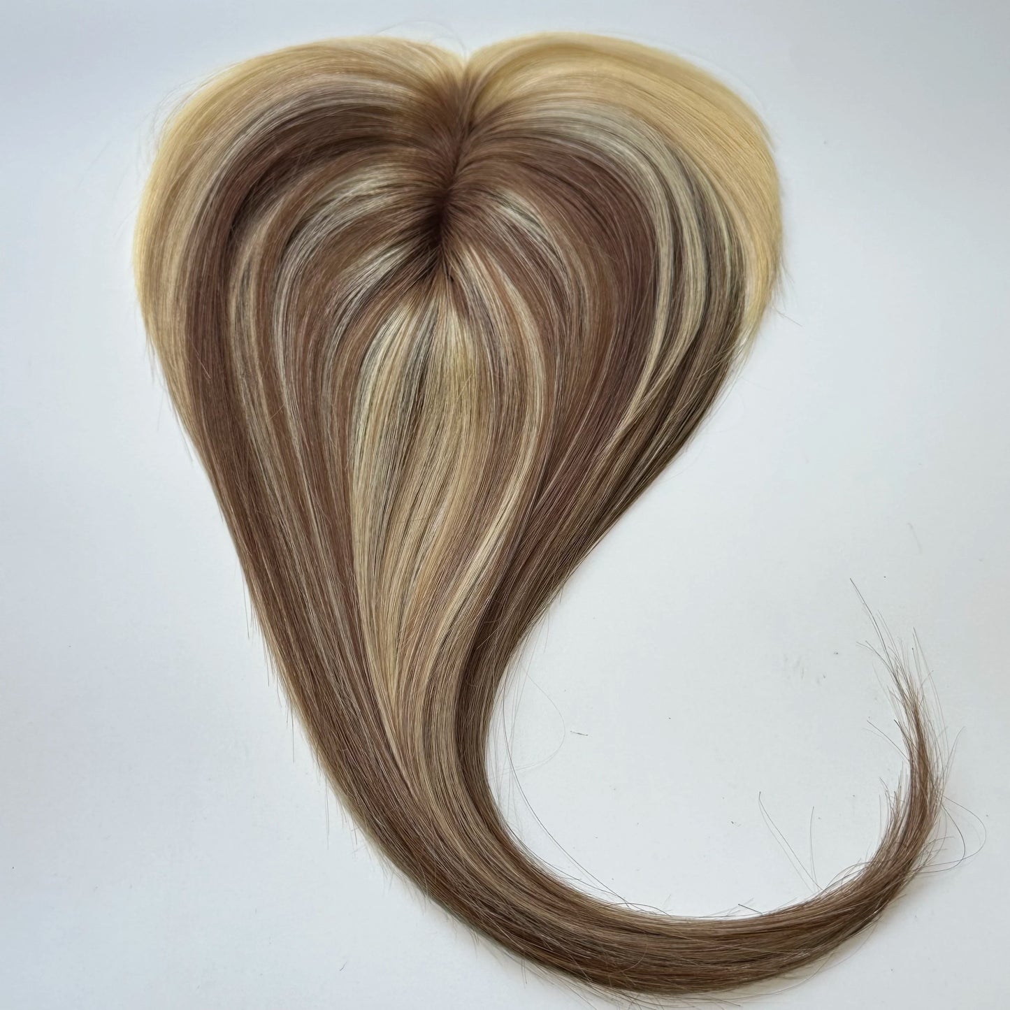 Women Hair Topper 100% Human Hair With Fringe Lace Mechanism Middle Part | 8x12cm 12inch Job Interview Ready