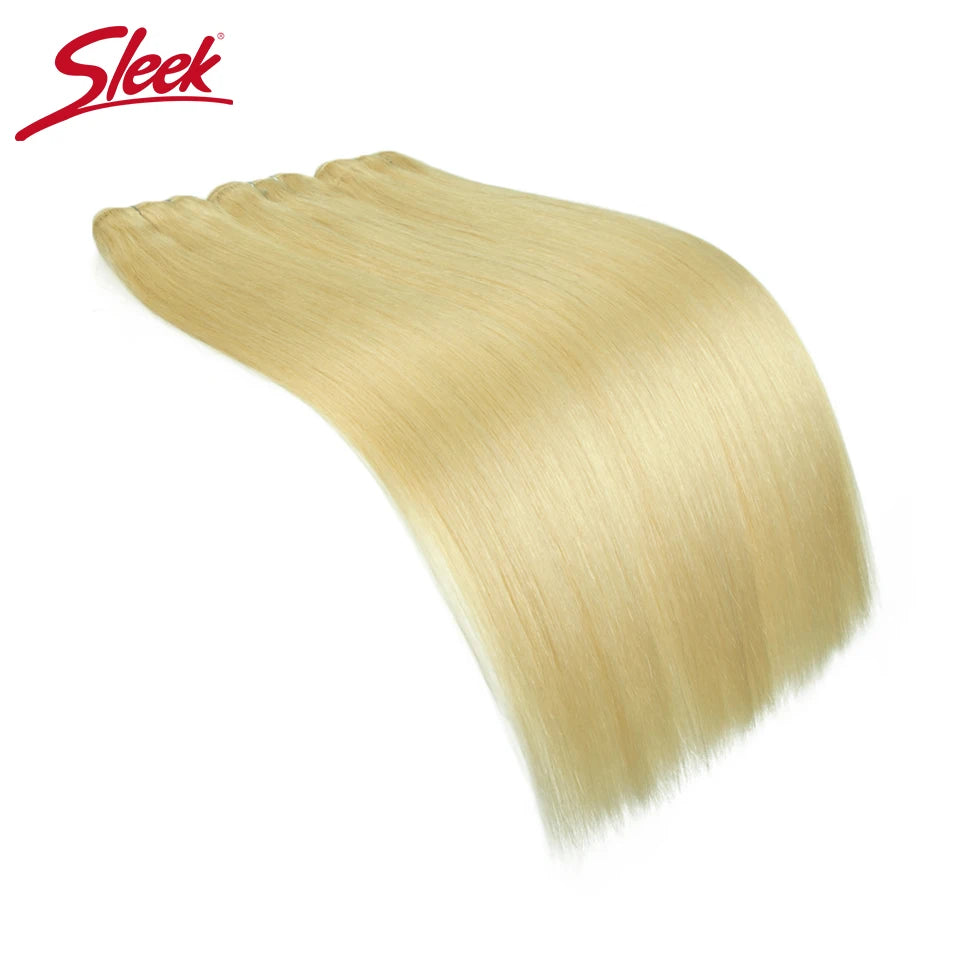 Sleek Peruvian Straight Human Hair Double Drawn Natural Human Hair Weave Bundles Natural Brown #27 #613 Remy Human Hair Bundle