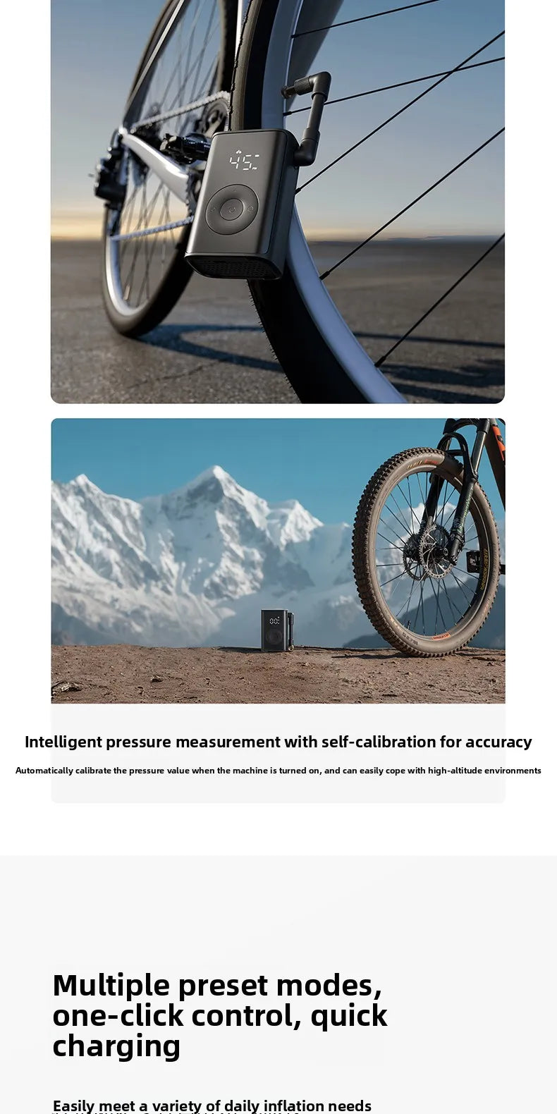 Mijia 2000mAh 150psi Portable Electric Air Pump Multitool Tire Pressure Detection Inflator for Car Bike