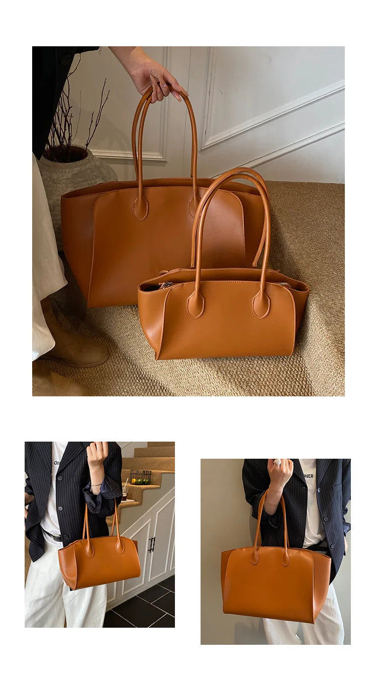 Luxury Women's Large Tote Bag Genuine Leather Shoulder Bags 2025 Female Retro Handbags High Quality Ladies Messenger Bag Black