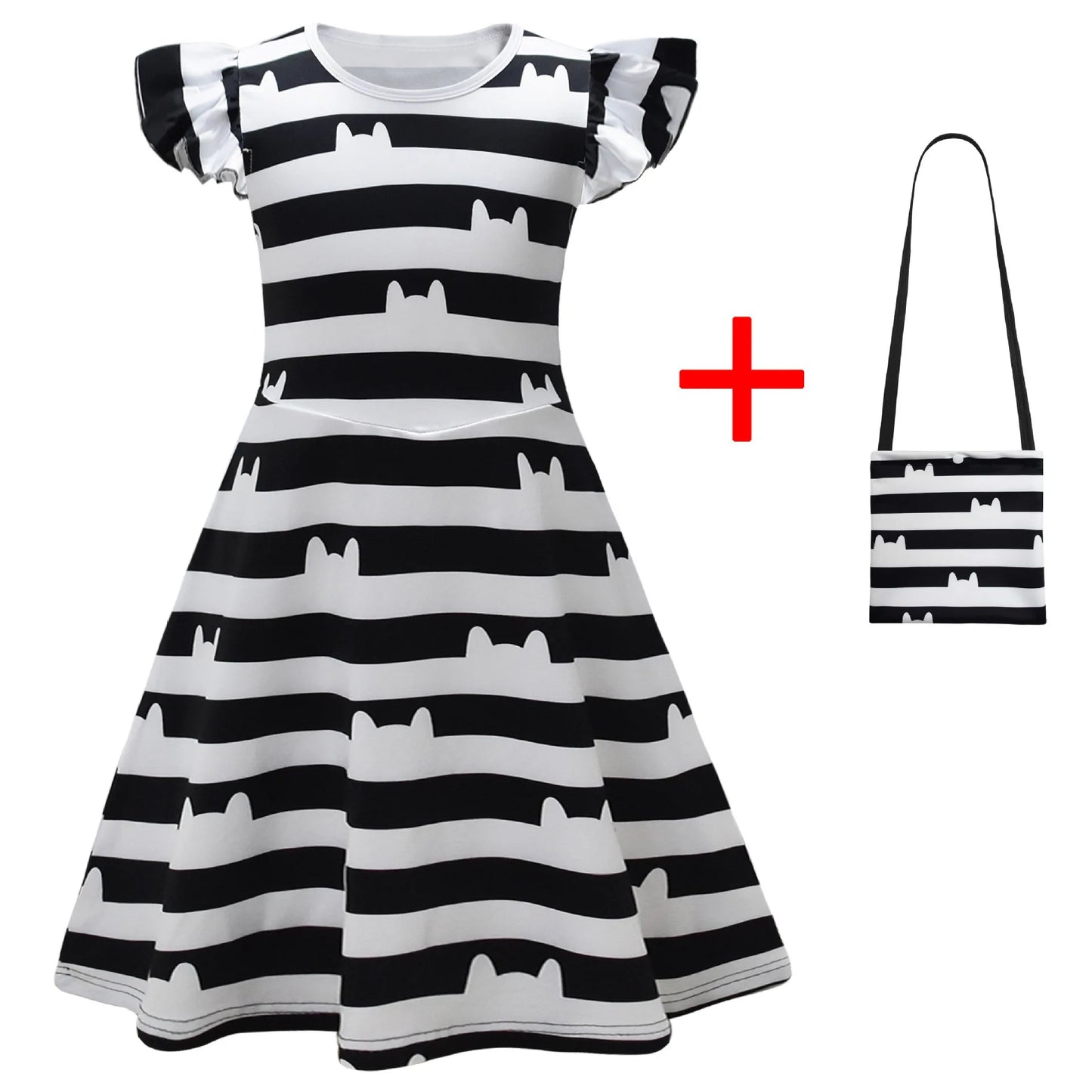 Vestido De Gabby's Dollhouse Clothes Kids Gabbys Cats Cosplay Costume Toddler Girls Carnival Birthday Party Dress with Headband