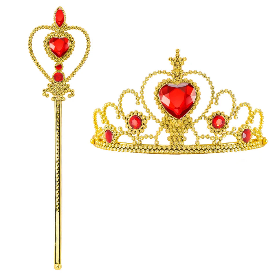 Halloween Red Queen Costume For Girl Alice Movie Cosplay Dress Girls Witch Dress Masquerade Orgy Party Clothes