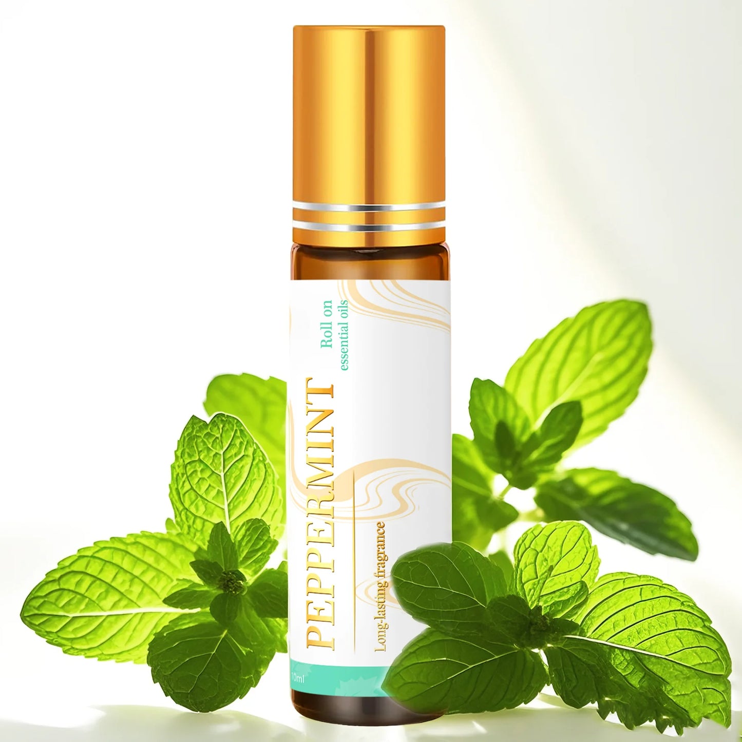 2PC/1PC 10ml Peppermint Essential Oil Roller Essential Oils Cooling Sensation for Workouts, Study Sessions & Morning Routines