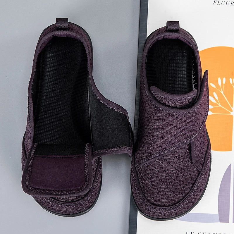 Men Women Open Shoes for Elderly Adjustable Diabetic Shoes Swollen Foot Fat Wide Hallux Valgus Bunion Orthopedics Thumb Eversion