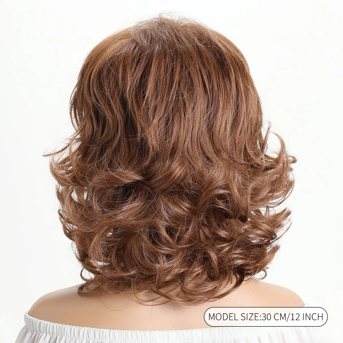 12 Inch Short Curly Wavy Wig with Hair Bangs 100% Imported Premium Synthetic Fashion Hair Wigs for Women