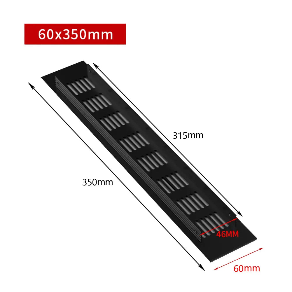 60mm Aluminium Rectangular Cabinet Wardrobe Air Vent Grille Ventilation Cover