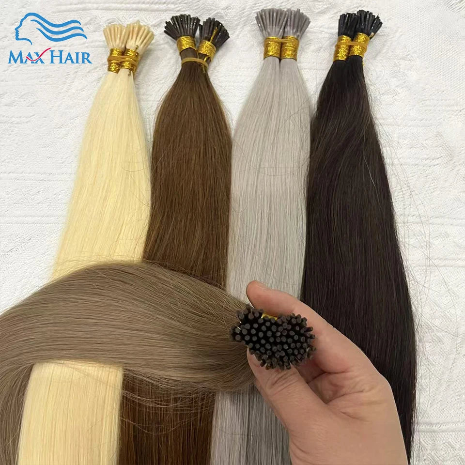 Human Hair i tip 100% human hair extensions Keratin Straight Brazilian Remy Human Hair Natural Capsule Hair Extension  30 inch