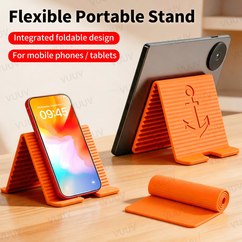 2026 New Flexible Silicone Phone Holder, 360° Bendable Stand, Portable Foldable Universal Mount Ideal for Travel Office Desktop
