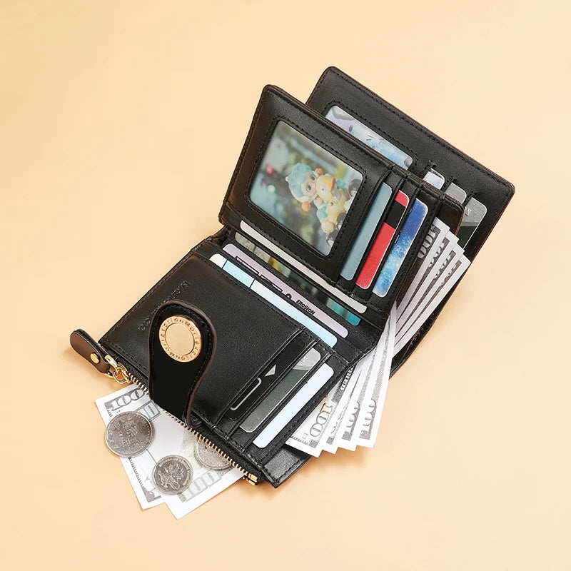 Luxury Designer Wallet for Women Portable Short Bags RFID Blocking Card Holder Purses with Zip Leather Wallets and Handbags