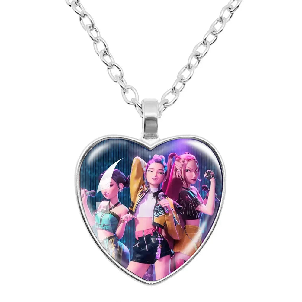 KPop Devil Hunter Girl Necklace Children's Cartoon Charm Pendant Fashion Jewelry Accessory - Perfect Gift