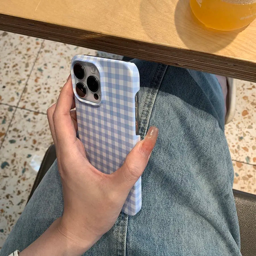 Plaid Stripes Phone Case for IPhone 17 16 15 14 13 12 11 Air Pro Max X XS XR XSMax 7 8 Plus Glossy Film Hard PC Cover