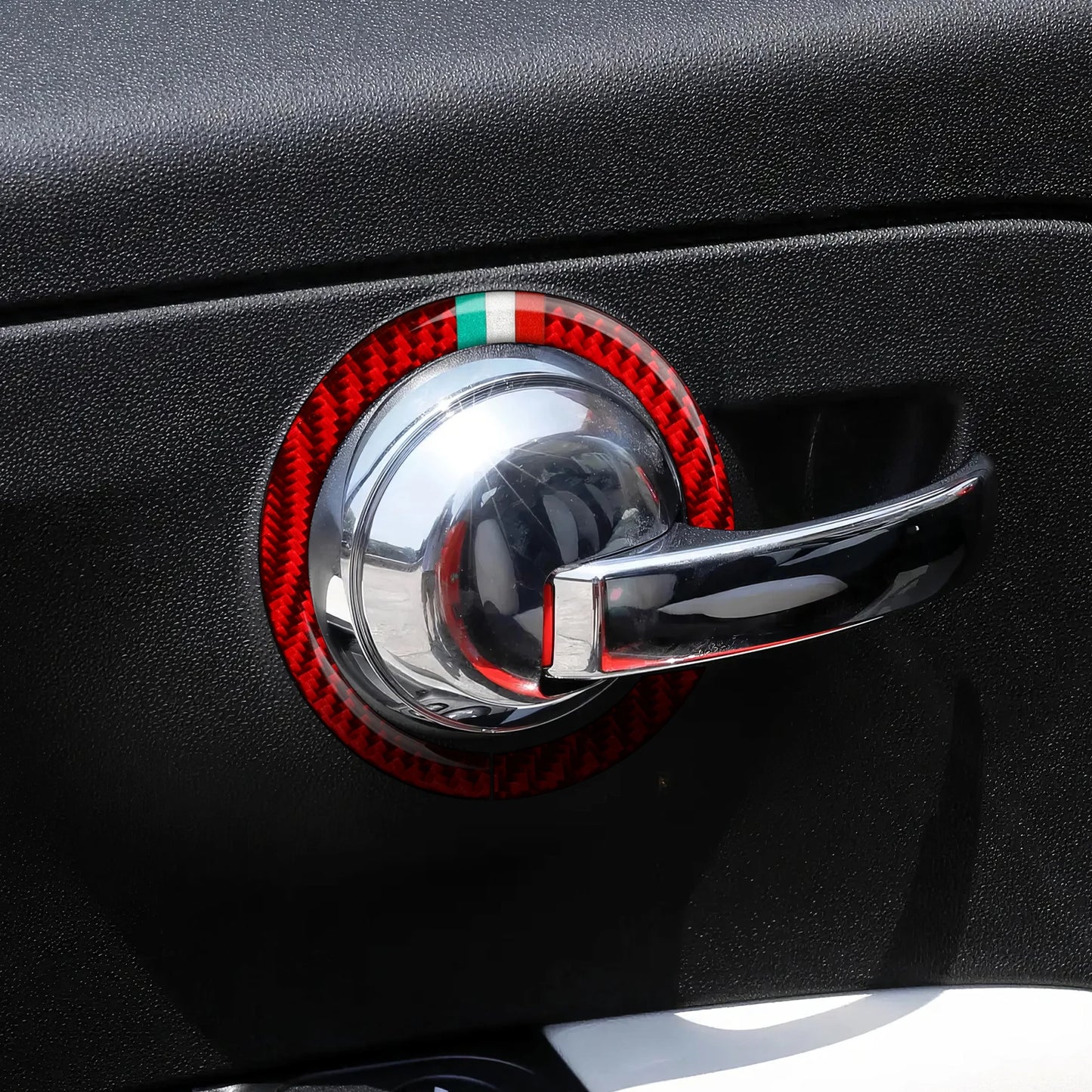 Car Inner Door Bowl Decorative Strip For Fiat Abarth 500 500C 500e 595 595C 695C Carbon Fiber Interior Sticker Car Accessories