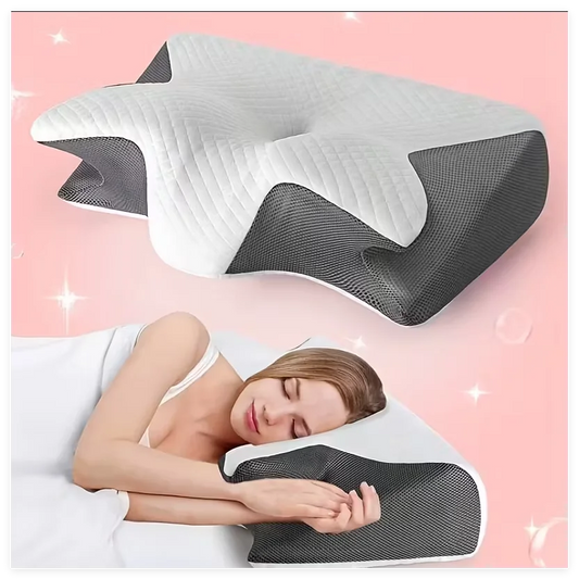 Cervical Pillow Made of Memory Foam, Relieves Neck Pressure, with Zipper, Removable and Washable, Sleep Pillow.
