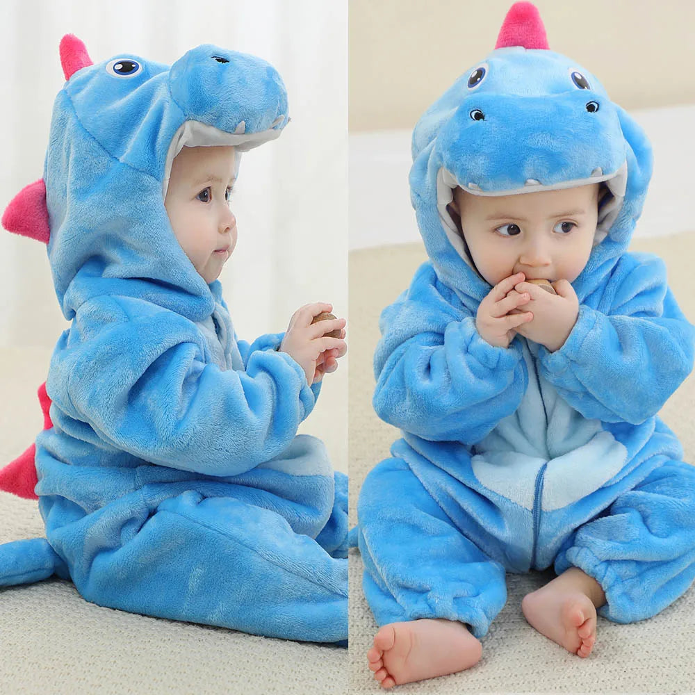 0 to 4 Years Baby Pajamas Winter Cartoon Sleeping Clothes Boys Dinosaur Pijamas Onesies Girls Clothes Toddler Night Bodysuits
