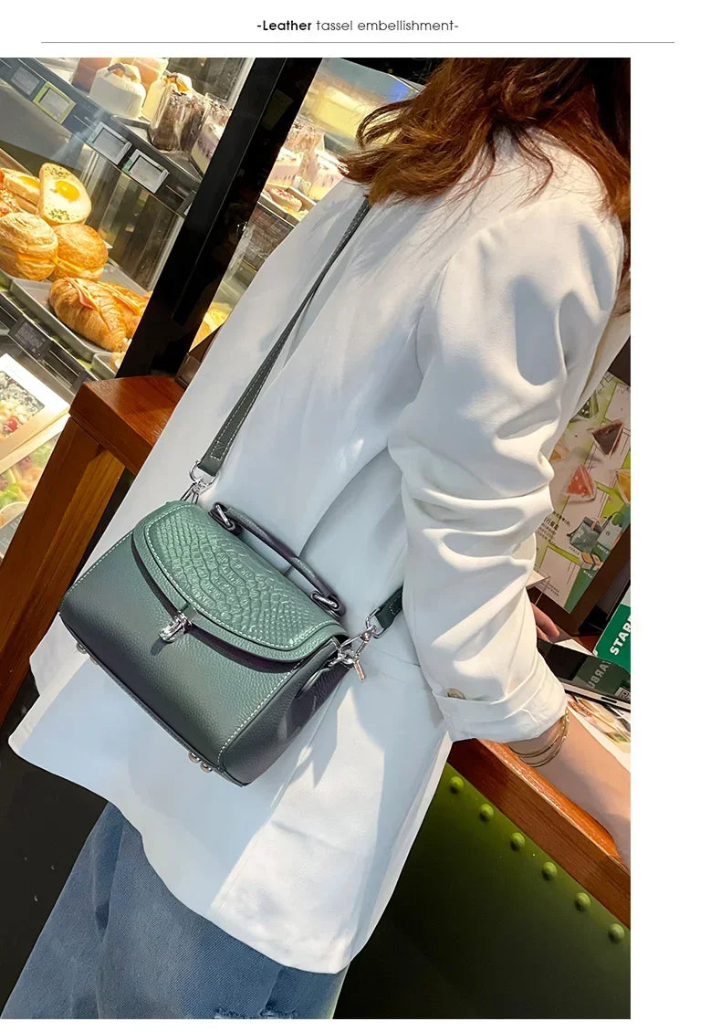 women's mini handbag Ladies' luxury crossbody bag fashionable crocodile pattern design women's genuine leather crossbody bag