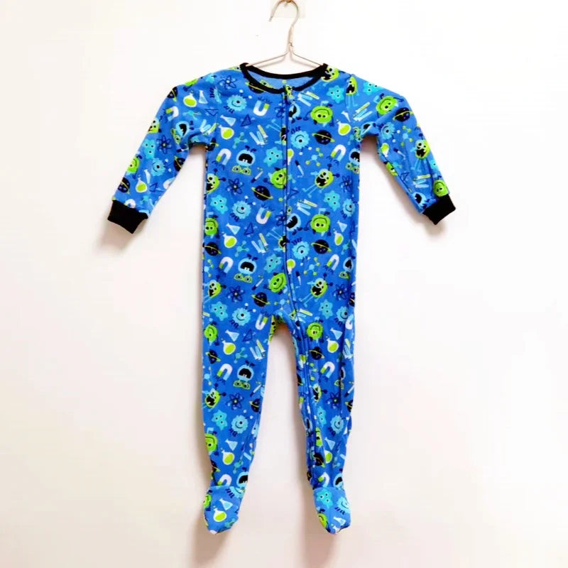 Autumn and Winter Children's Smooth Fleece Hanie Men and Girls Pajamas Baby Ridiculous Clothes to Increase the Code Package Feet