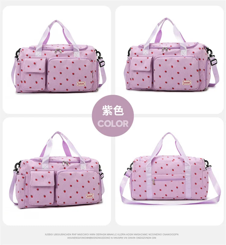 Corduroy Mommy Bag Large Capacity Waterproof Baby Diaper Bags Stroller Nappy Organizer Travel Carry Shoe Maternity Tote Bags