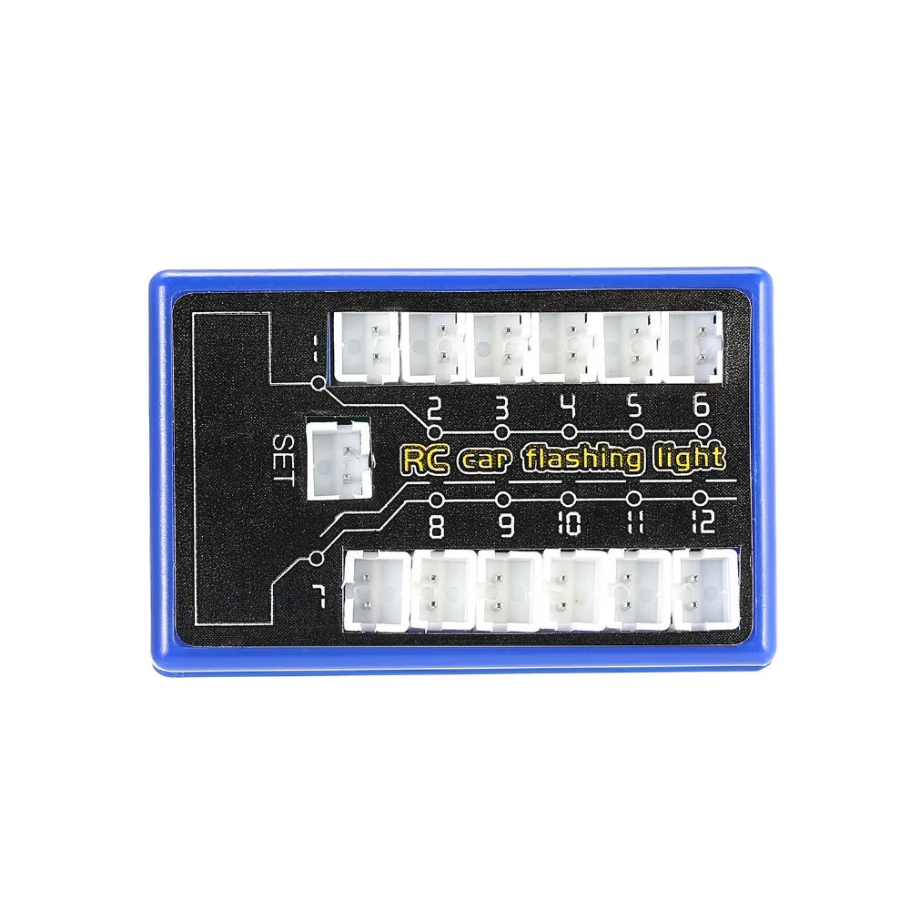 12 Ultra LED Flash Bright Light Strobe Lamp Kit System for 1/10 1/8 RC Car Drift TAMIYA CC01 4WD Axial SCX10 Truck D90 Model Toy