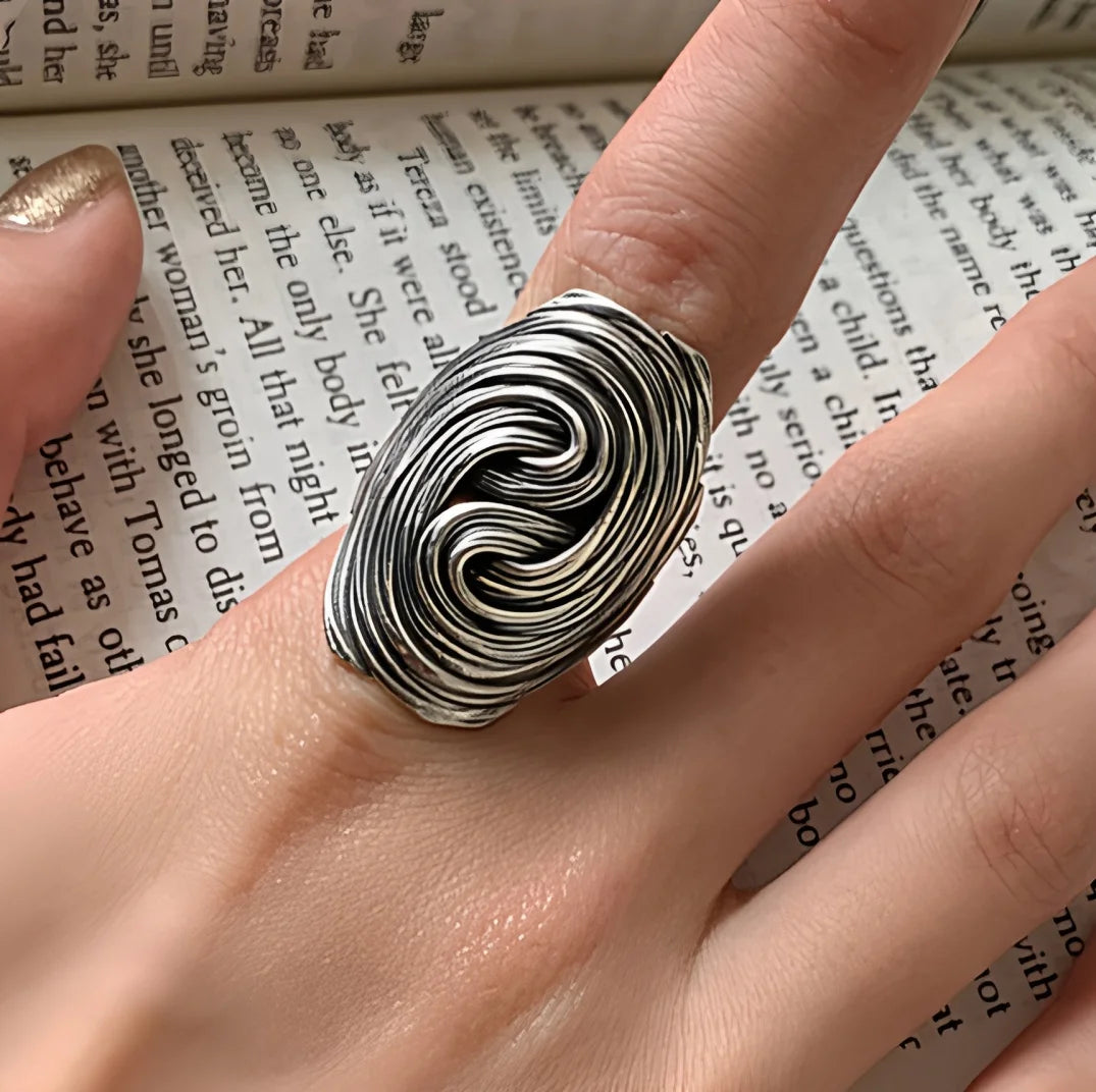 VENTFILLE 925 Sterling Silver Geometric Line Cross Wrap Open Ring For Women Gift Irregular Punk Adjustable Jewelry Dropshipping