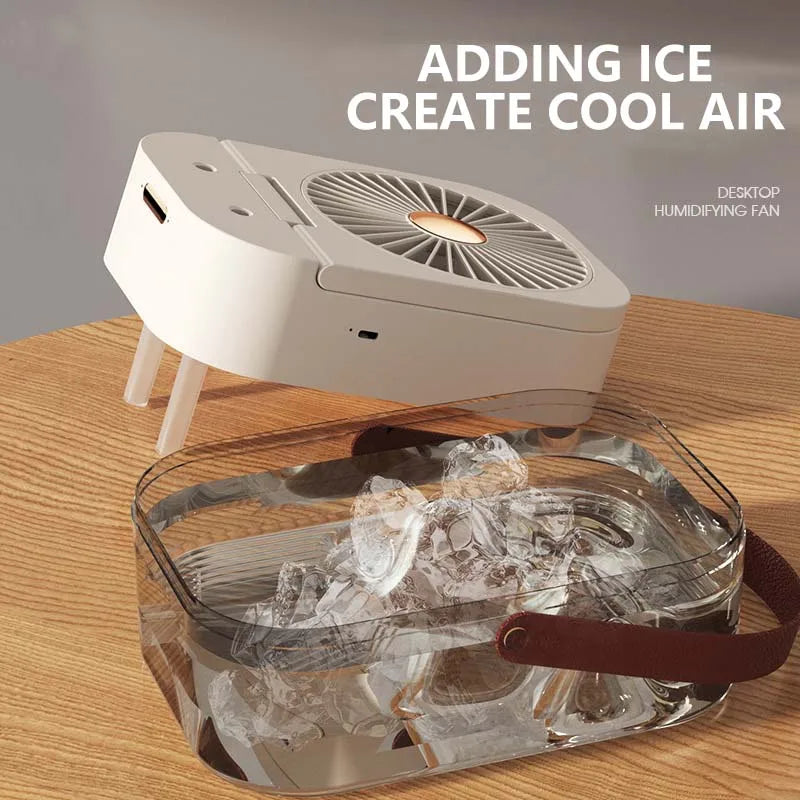 Mist Fan Summer Portable Air Conditioner Fan With Remote Controls Sleep Night Light 3 Speeds Aromatherapy Diffuser Humidifier