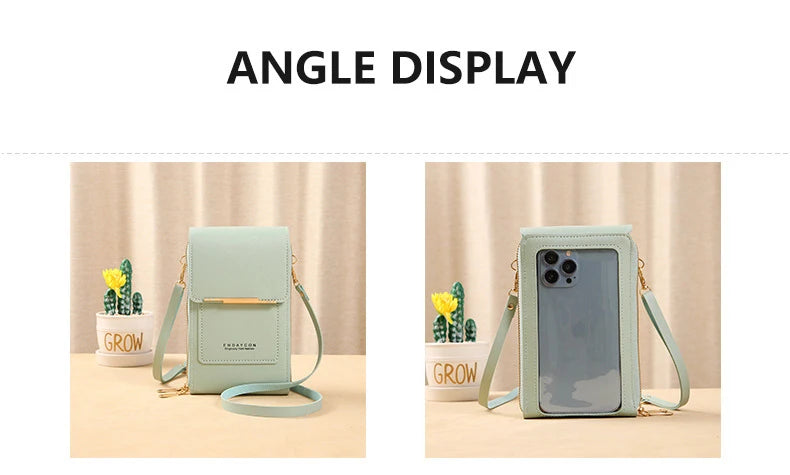 Women Crossbody Shoulder Bags Wallets Touch Screen Cell Phone Bag Soft Leather Strap Handbag for Female Luxury Messenger Bags