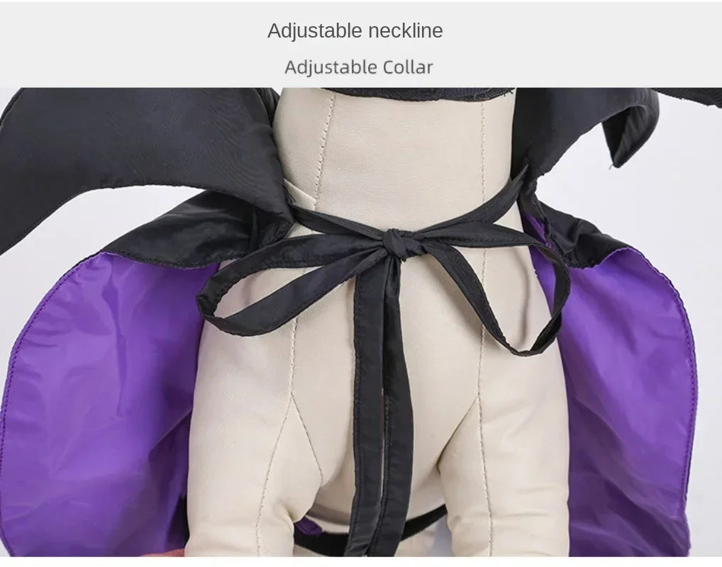 Halloween Witch-Shaped Costume cat Purple Vampire Cape Puppy Wizard Devil Horns Hat Pet Holiday Outfit for Small Middle-Sized Do