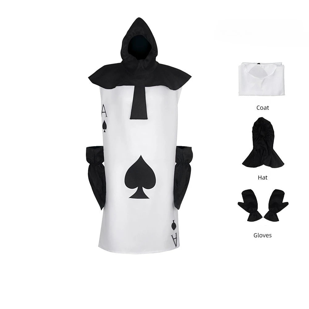 Halloween Costume Tale Playing Cards Cosplay Costume Funny Festival Interesting Stage Perfermance Fancy Clothing Carnival Happy