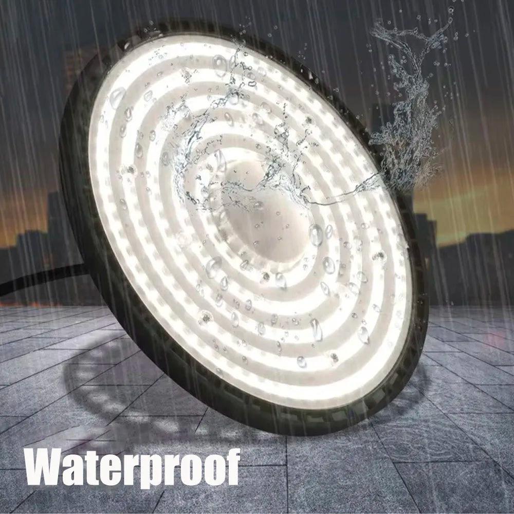High Bay Lights 100/150/200W 220V Super Bright UFO LED Waterproof Commercial Market Warehouse Garage Industrial Lighting