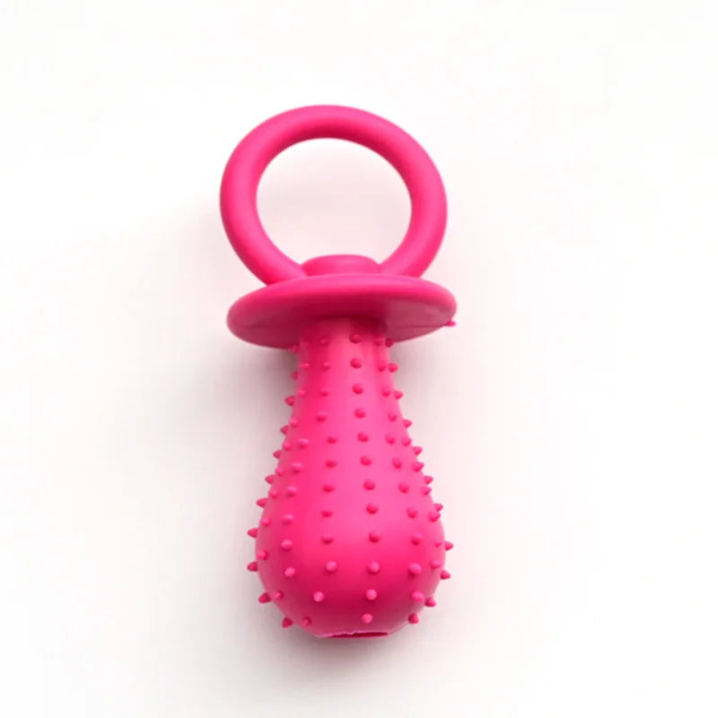 Pet Rubber Pacifier Dog Toy Interactive Rubber Soother Pet Dog Cat Puppy Elasticity Teeth Dog Chew Toys Tooth Cleaning Toy