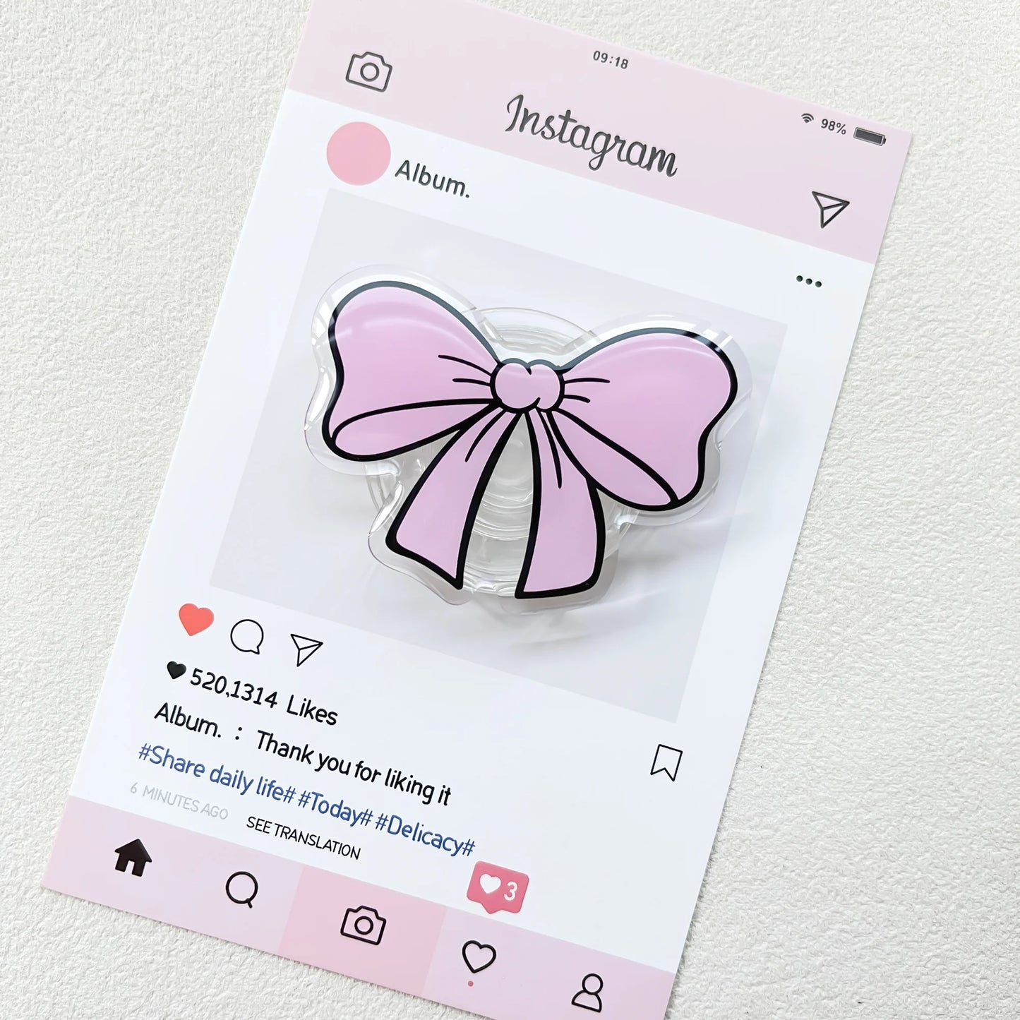 Cute Butterfly Phone Grip Griptok Holder Ring For iPhone 16 15 Universal Lovely Bowknot Phone Stand Bracket Poppings Socket