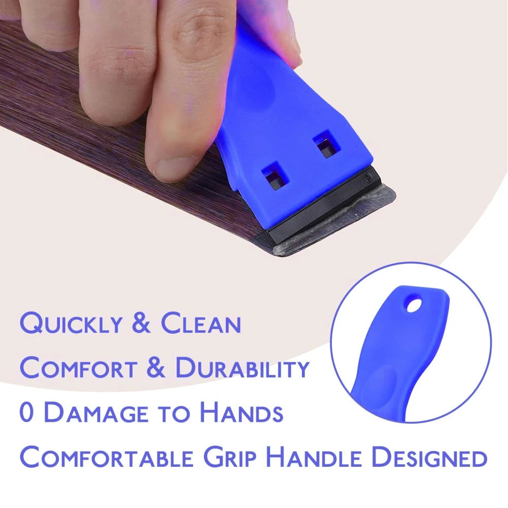 Hair Extension Tools Remover Scraper Tool Plastic Razor Blade with Replacement Blades in Extensions tool Adhesive-Remover