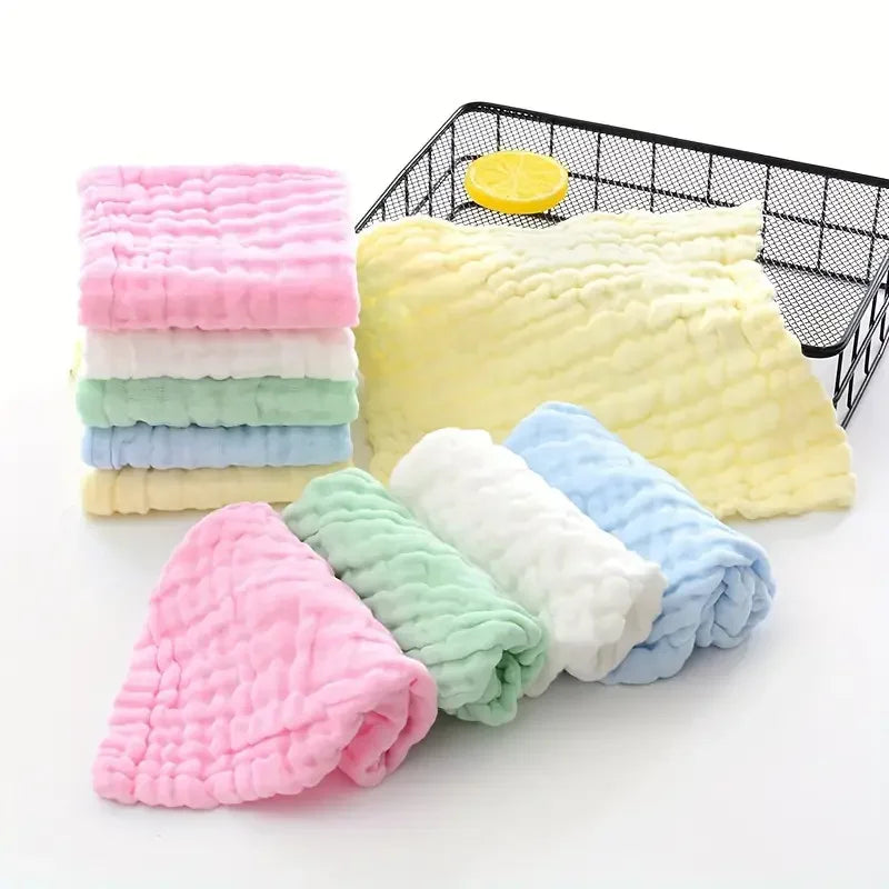 Soft Muslin Baby Washcloths - Gentle Newborn Face Towel for Sensitive Skin, Ideal for Baby Registry & Shower Essentials