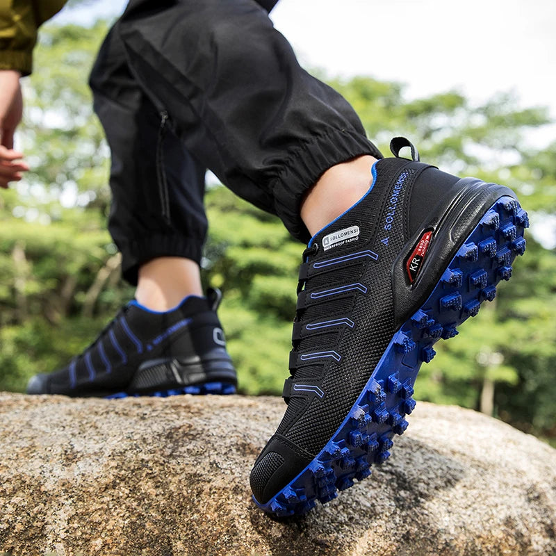 Men Shoes Men Casual Sports Shoes Outdoor Leather Hiking Travel Shoes Four Seasons Lightweight Breathable Mesh Walking Shoes