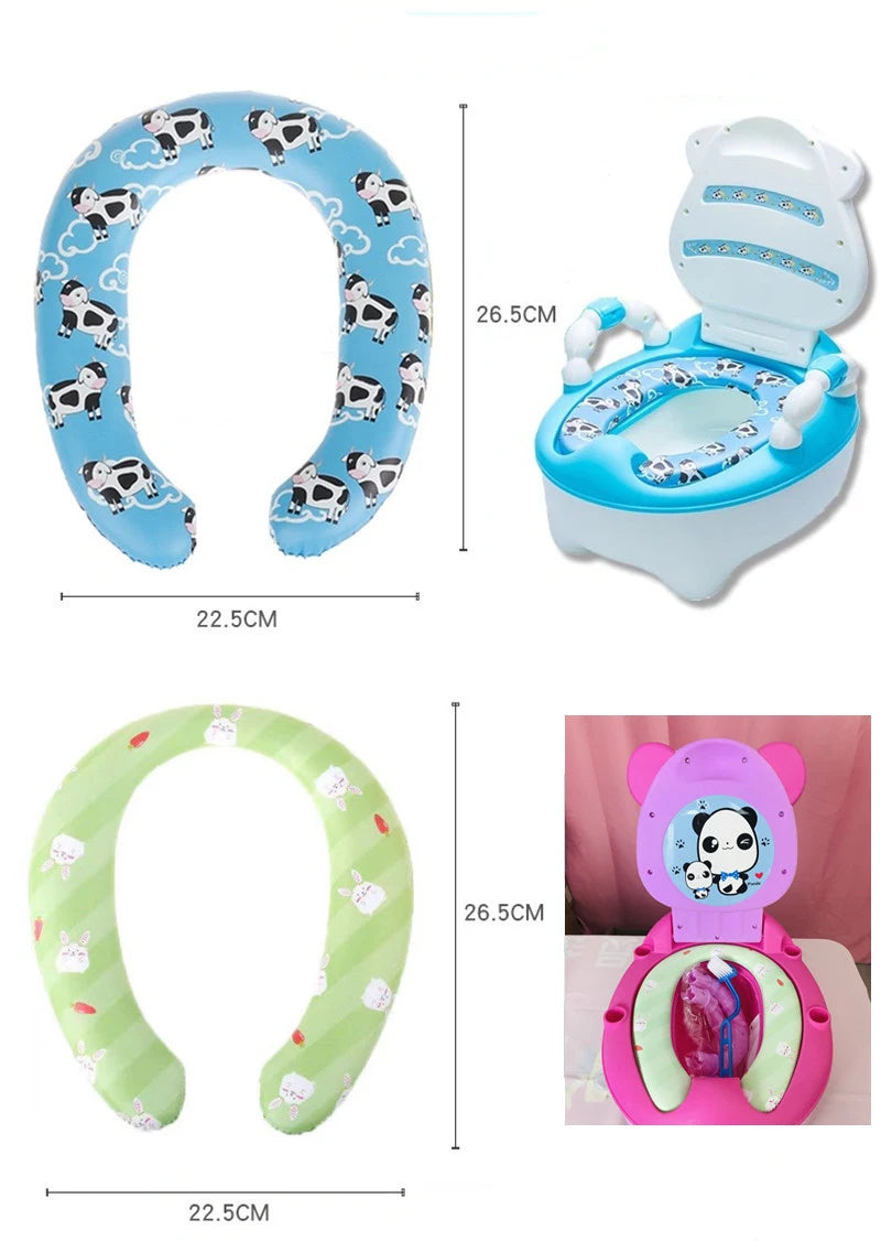 Soft Children's Pot Cushion Baby Potty Ladder Road Pots Mat Toilet Seat Cover Mats Potties Trainer Cute Chick Panda Cow WC Pad