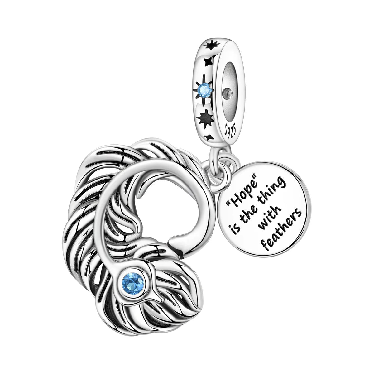 925 Sterling Silver Two-tone Symmetrical Angel Wing Pendant Necklace for Women Lucky Symbol Original Jewelry Party Couple Gift