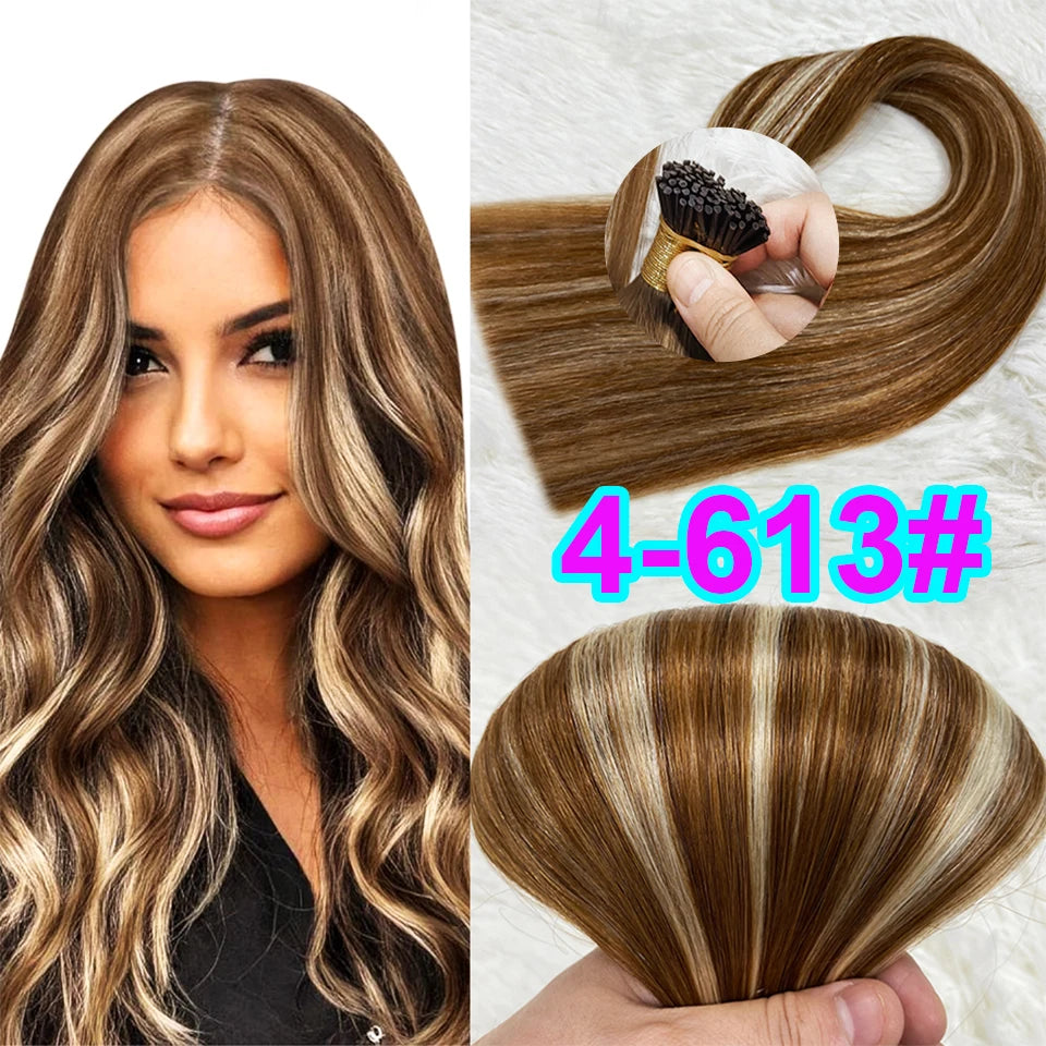 Human Hair i tip 100% human hair extensions Keratin Straight Brazilian Remy Human Hair Natural Capsule Hair Extension  30 inch