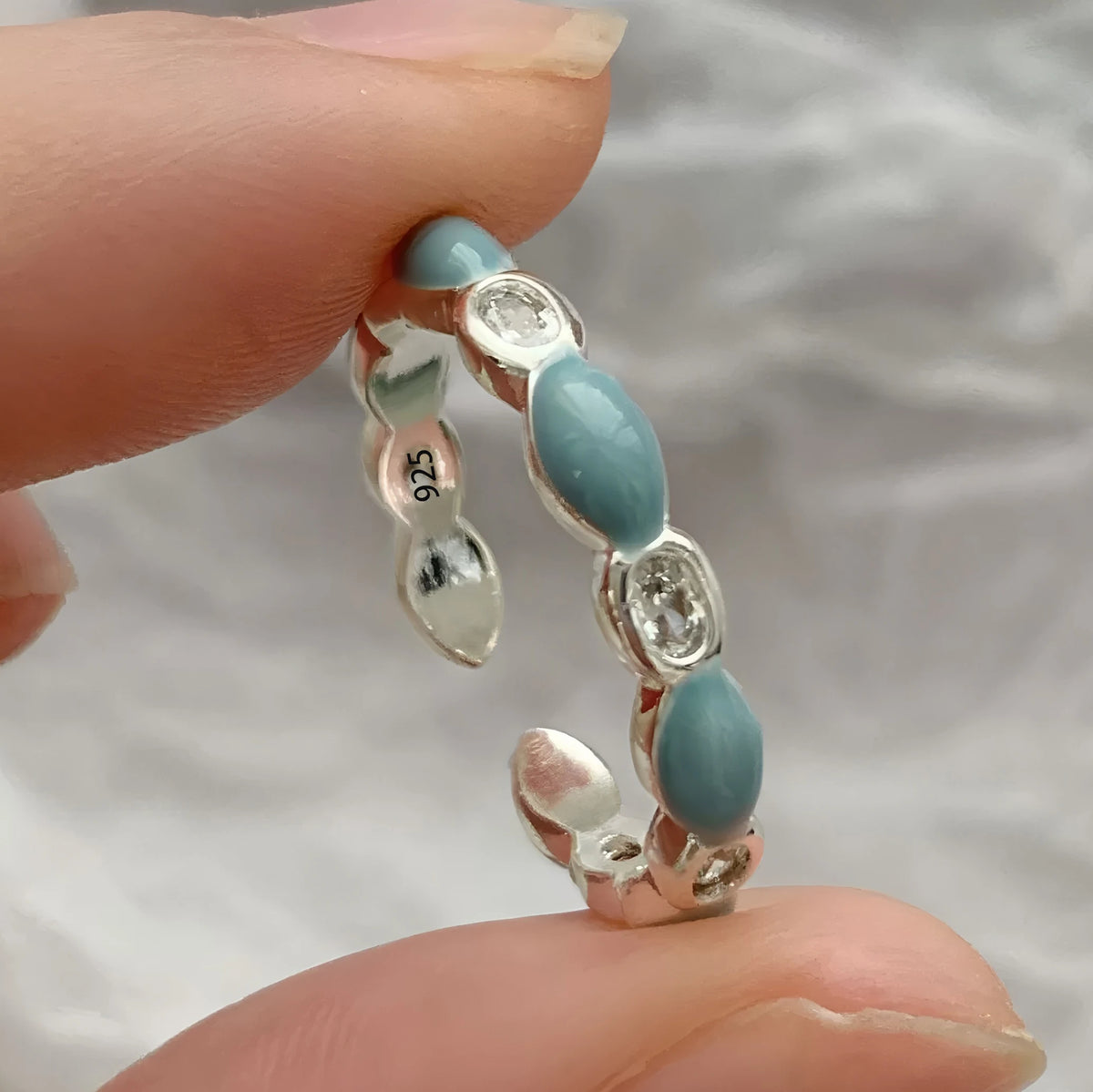 VENTFILLE 925 Sterling Silver Rings for Women Couple Blue Stone Star Jewelry  Party Birthday Gift Dropshipping Wholesale