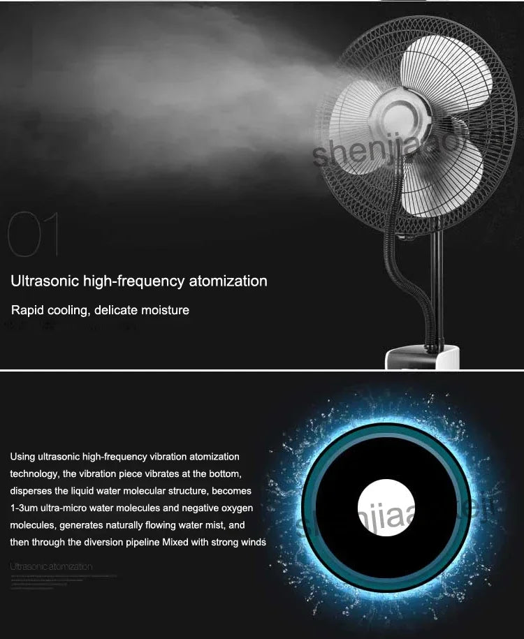 Office air humidifier Electric Fan Water mist fan Air condition fans cold fog fan remote control 12h timing