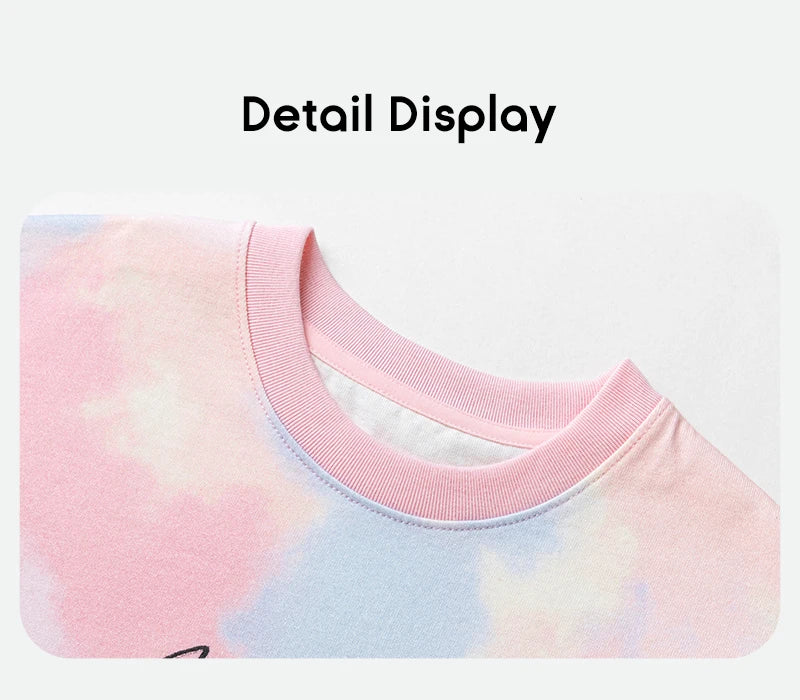 Mini Bala Short Sleeve T - Shirt Boys and Girls Baby Summer Clothes Breathable Pure Cotton Soft Cool Tie - dyed Kids Top