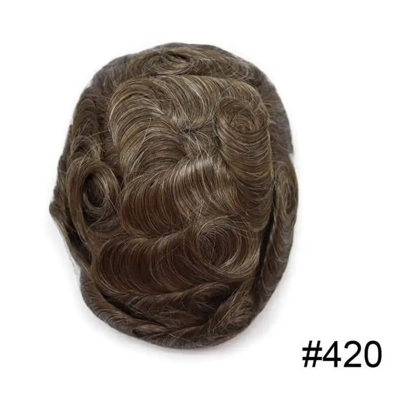100% Density Full Lace Male Hair Prosthesis Swiss Thin Lace Men's Wig Natural Hairline Human Hair Man Hair System Wigs For Men