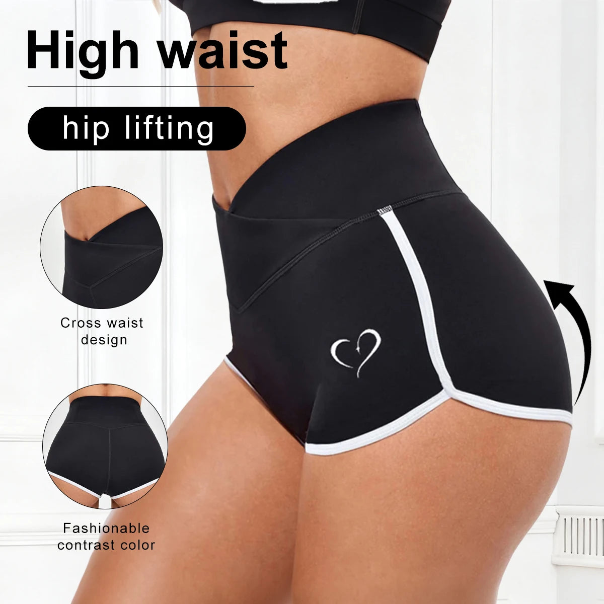 Women's High Waist Sport Shorts Quick Drying Breathable Leggings Tummy Control Butt Lifting Gym Workout Running Fitness Shorts