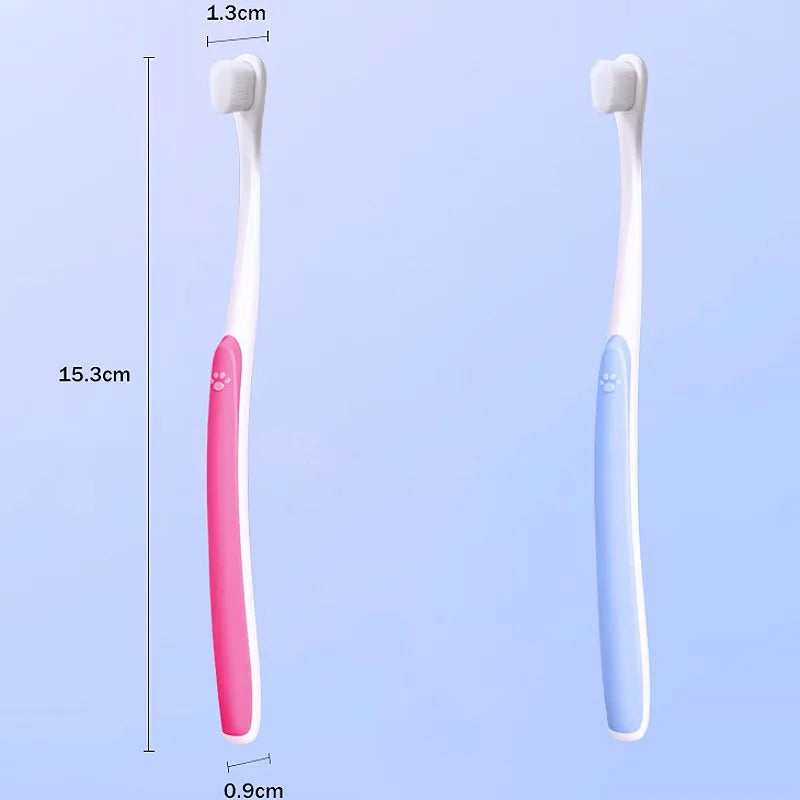 Pet Toothbrush Dog Toothbrushes Soft Dense Hair Toothbrush for Dog Teeth Cleaning Small Head Cat Toothbrushes Pet Mouth Cleaning