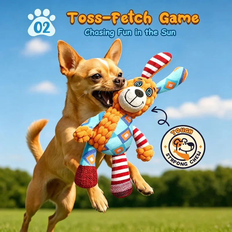 Pet Plush Squeaky Toy Durable Bite Resistant Soft Stuffed Vocal Chew Toys For Dog Puppy Cat Interactive Training Pet Supplies