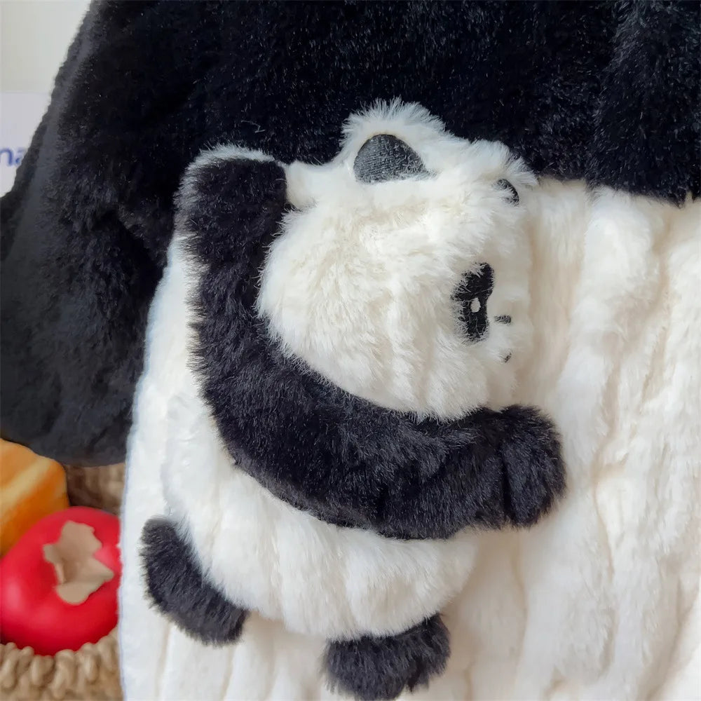 Baby Jumpsuit Baby Plush Panda Plush Hooded Climbing Suit Newborn Baby Cloth Baby Boy Cloth Baby Cloth ملابس داخلية قطعة واحدة