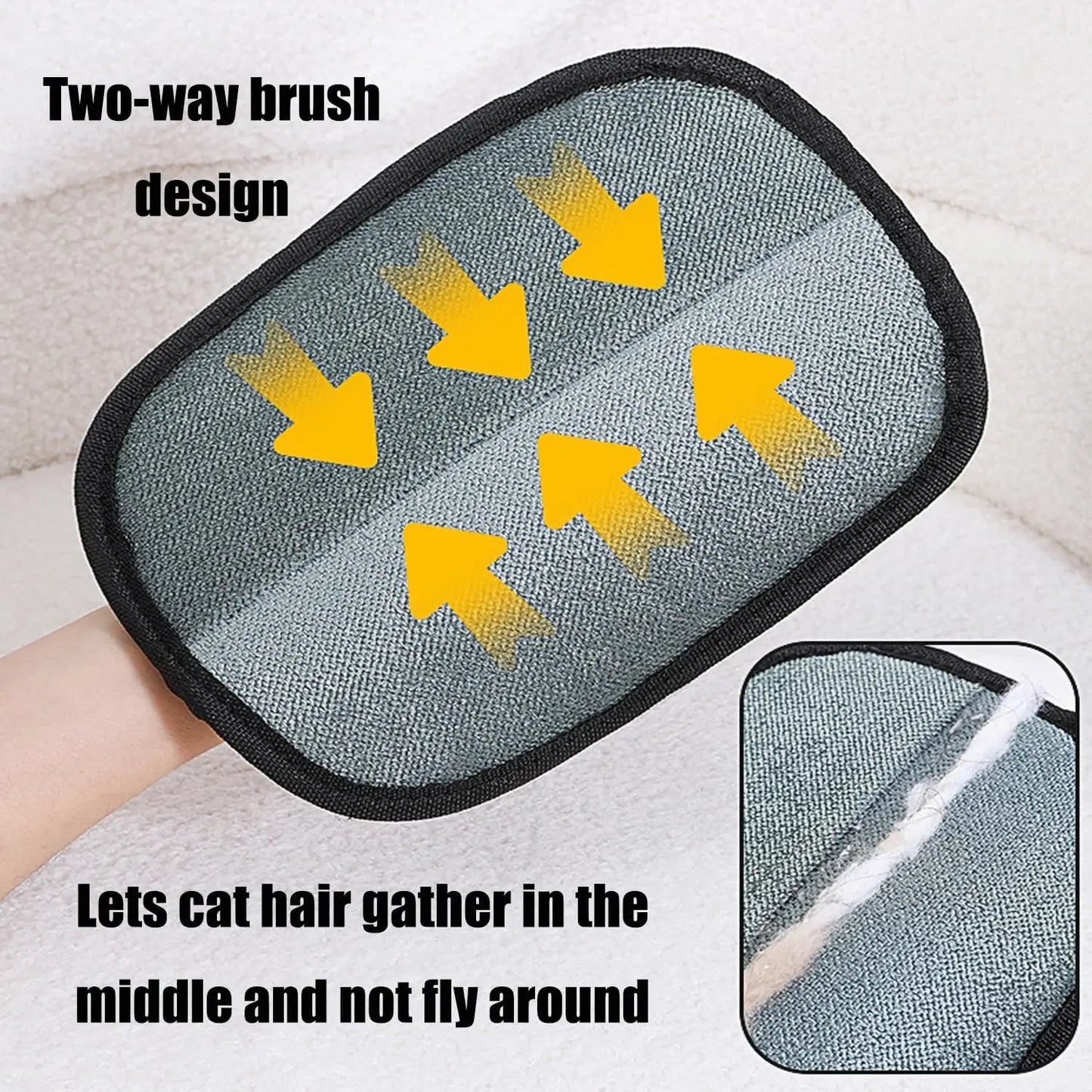 2025 Pet Hair Remover Glove Double-Sided Fur Gloves Cat Dog Fur Magnet Gloves for Washing Deshedding Cleaning Carpets Sofas
