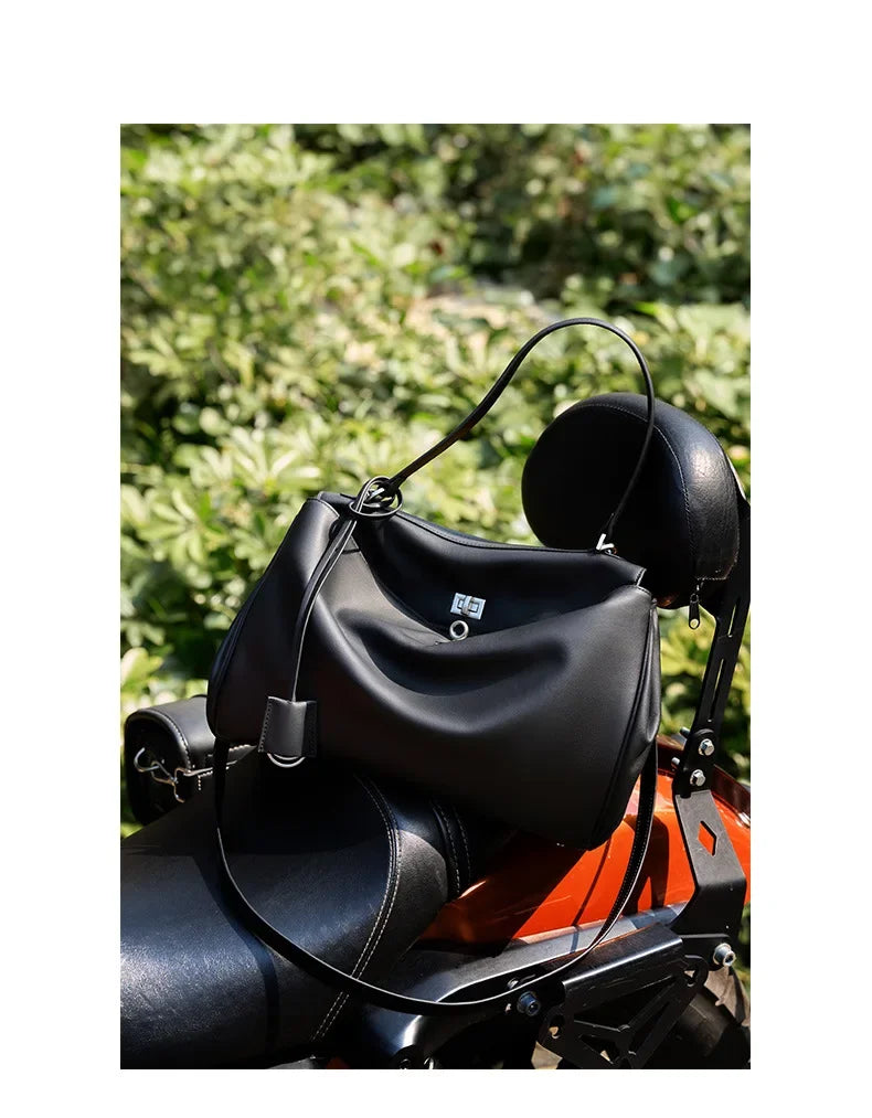 2025 New Luxury Tote Bag for Women Genuine Split Cow Leather Crossbody Shoulder Bag Top-Handle Work Lock Closure Underarm Purse
