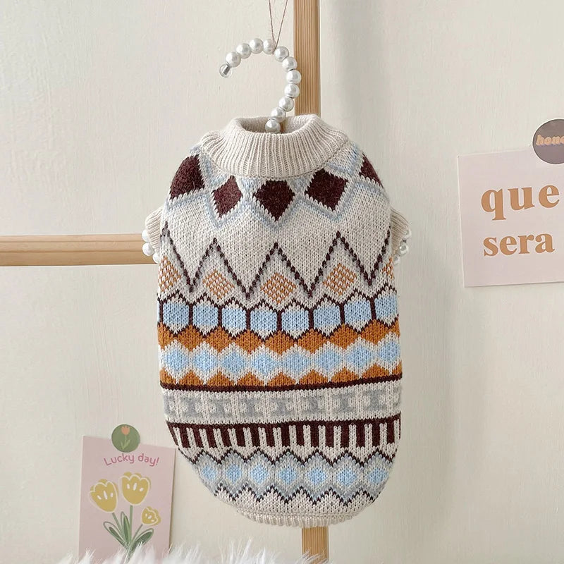 Bohemia Dogs Sweater Wiener Autumn Hand-knitted Soft Coat For Badger Dog Thicken Warm Loungewear Dachshund Small Mid Dog Clothes