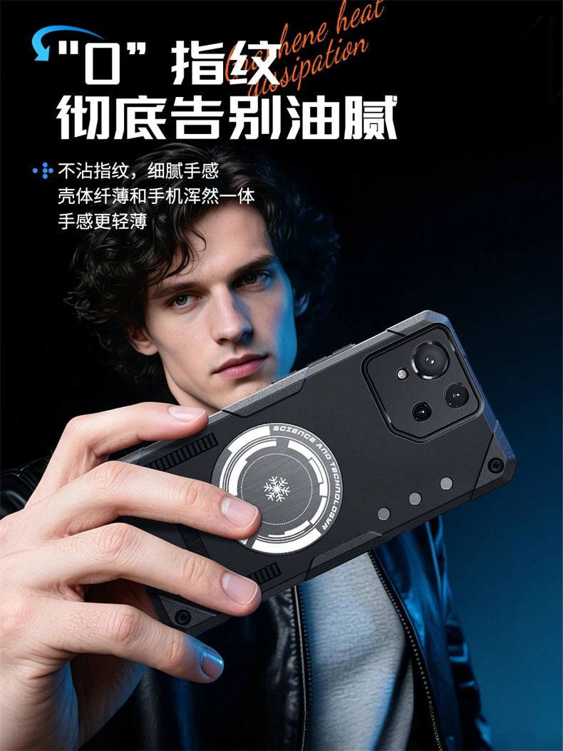 For ASUS ROG Phone 8 Pro Case Magnetic Built in Heat Dissipation Metal Sheet Back Cover For ROG 8 Phone 8Pro Shockproof Bumper