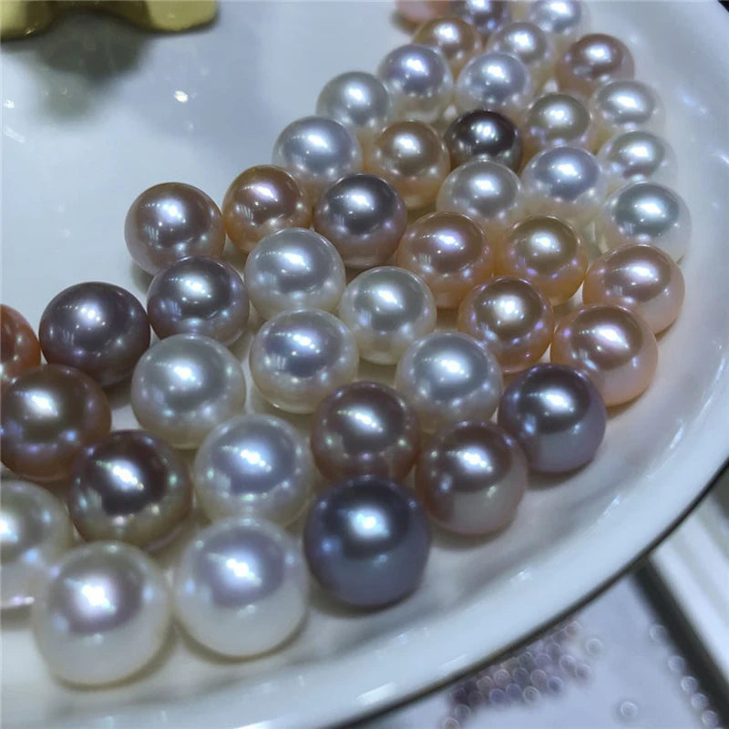 MeiBaPJ 8-9mm Natural Round Pearls Fashion Jewelry Set DIY 925 Silver Pendant Earrings Ring Fine Wedding Jewelry for Women