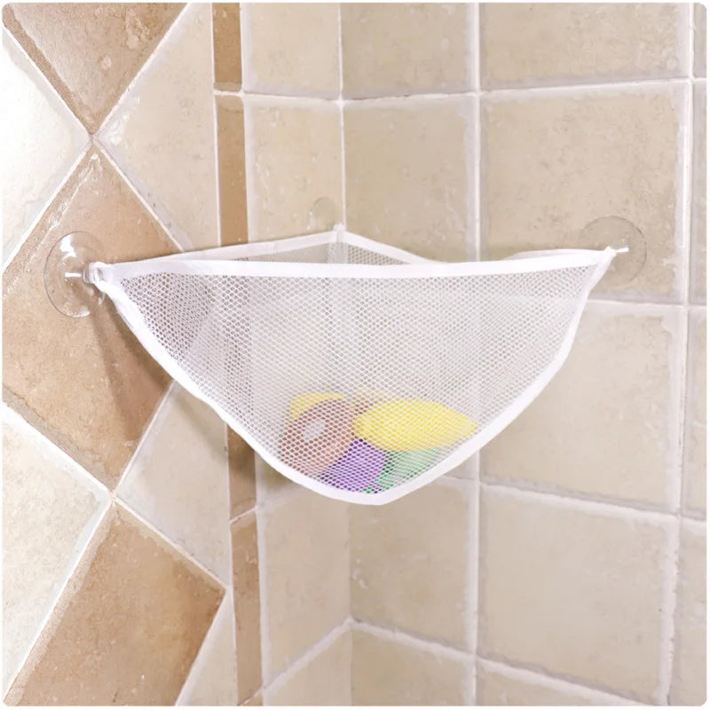 Baby Solid Colour Simple Bathroom Mesh Bag Child Bath Toy Storage Bag Net Suction Cup Baskets Wall Holder Organizer Water Toys